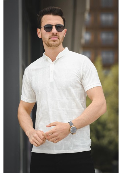 Dariel Örme Jakar Kumaş Desenli Polo Yaka Erkek Tshirt