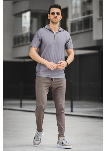 Allard Ottoman Kumaş Slim Fit Fermuarlı Kapüşonlu Erkek Tshirt fiyatları