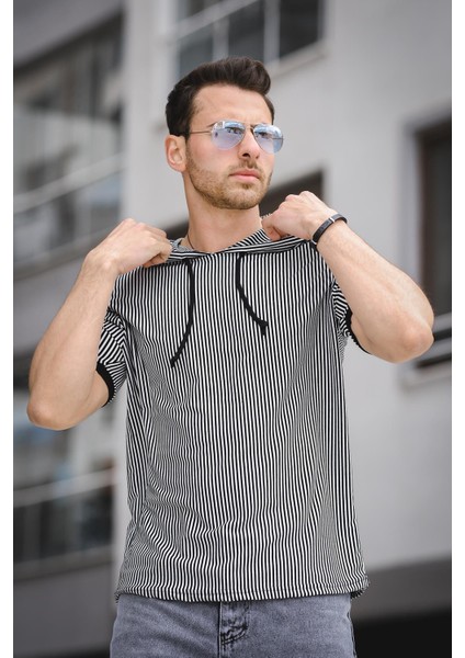 Gard Çizgili Slim Fit Kapüşonlu Erkek Tshirt modelleri