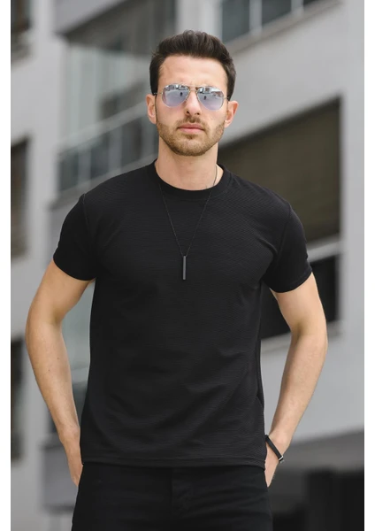 Caster Ottoman Kumaş Basic Slim Fit Likralı Erkek Tshirt