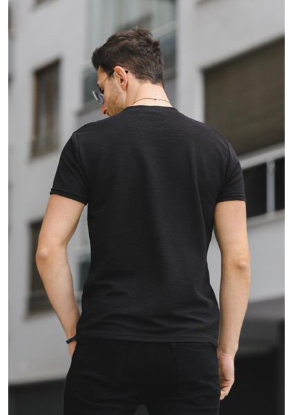 Caster Ottoman Kumaş Basic Slim Fit Likralı Erkek Tshirt