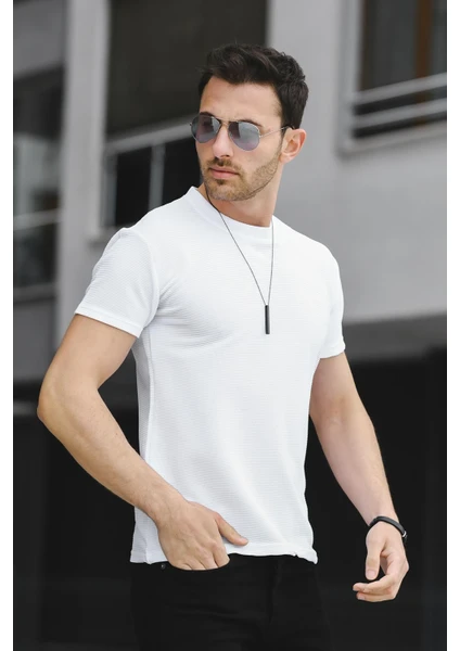 Caster Ottoman Kumaş Basic Slim Fit Likralı Erkek Tshirt