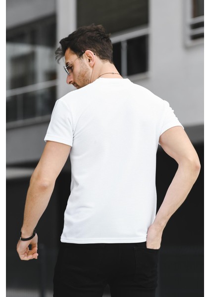 Caster Ottoman Kumaş Basic Slim Fit Likralı Erkek Tshirt