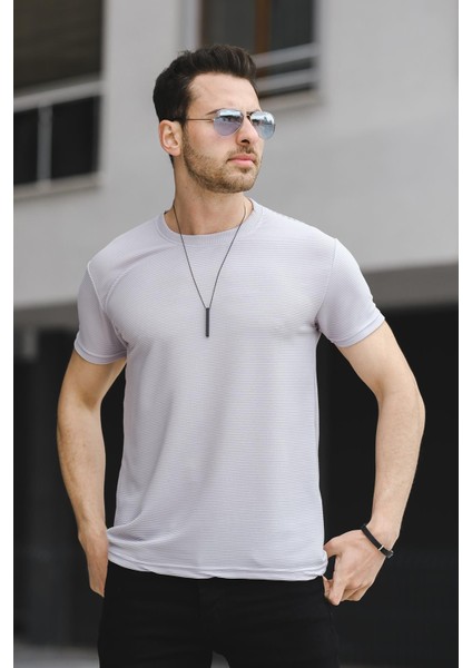 Caster Ottoman Kumaş Basic Slim Fit Likralı Erkek Tshirt