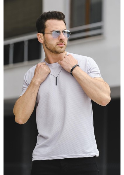 Caster Ottoman Kumaş Basic Slim Fit Likralı Erkek Tshirt modelleri