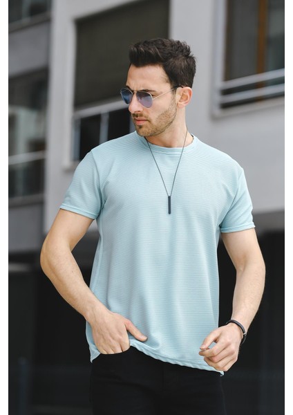 Caster Ottoman Kumaş Basic Slim Fit Likralı Erkek Tshirt modelleri
