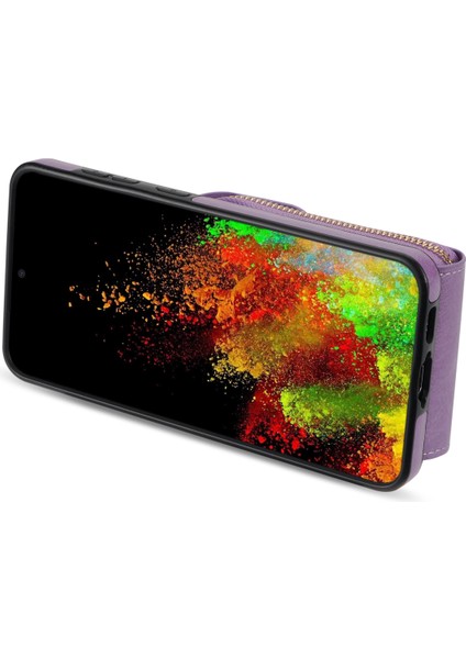 Samsung Galaxy S23 Pu Deri + Tpu Koruyucu Kılıf Fermuar Kart Tutucu Kickstand Telefon Kapağı (Yurt Dışından) fırsatları