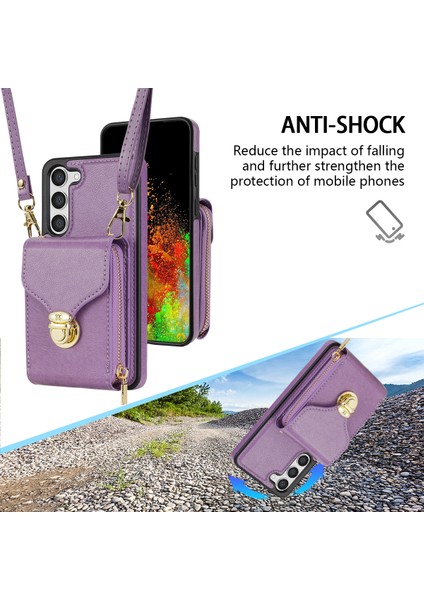 Samsung Galaxy S23 Pu Deri + Tpu Koruyucu Kılıf Fermuar Kart Tutucu Kickstand Telefon Kapağı (Yurt Dışından) indirimleri