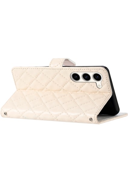 Samsung Galaxy S23 Bilek Strap Telefon Kılıfı Dikiş Hattı Rhombus Cüzdan Stand Cep Telefonu Kapağı (Yurt Dışından) indirimleri
