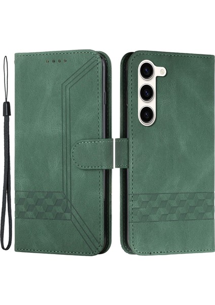 Samsung Galaxy S23 Plus Baskılı Stand Pu Pu Deri Telefon Cüzdan Kapağı Kayış (Yurt Dışından)