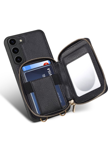Samsung Galaxy S23 Plus Cep Telefonu Kılıfı, Cüzdan Pu Deri+Tpu Kickstand Kart Tutucu Telefon Kabuğu Kayış (Yurt Dışından) fiyatları