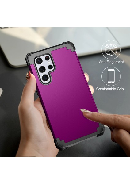 Samsung Galaxy S23 Ultra Sert Plastik+Silikon Telefon Kasası Şok Geçirmez Cep Telefonu Kapağı (Yurt Dışından) indirimleri
