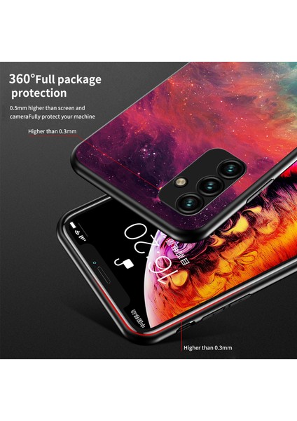 Samsung Galaxy A34 5g Yıldızlı Gökyüzü Desen Baskı Telefon Kapağı Temperli Cam+Sert Pc+Yumuşak Tpu Şok Geçirmez Kılıf (Yurt Dışından) modelleri