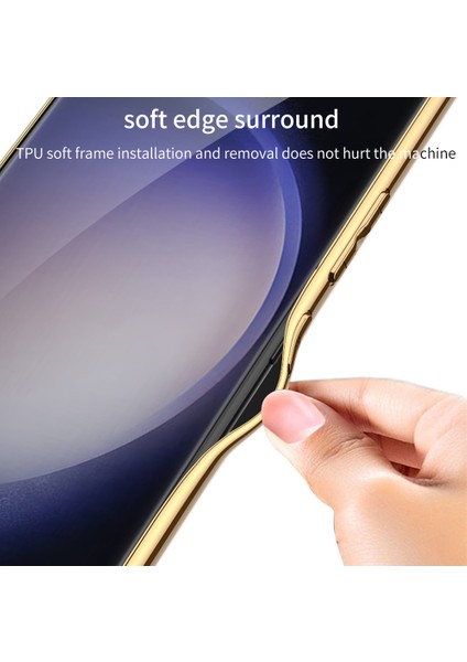 Samsung Galaxy S23 Ultra Elektrokaplama Çerçevesi Telefon Kılıfı Dokuma Doku Deri Kaplamalı Pc + Tpu Kapak (Yurt Dışından) fırsatları