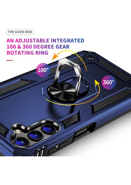 Samsung Galaxy A14 5g Askeri Sınıf Şok Geçirmez Telefon Vaka Yüzüğü Kickstand Tasarım Pc + Tpu Damla Geçirmez Kapak (Yurt Dışından) fiyatları