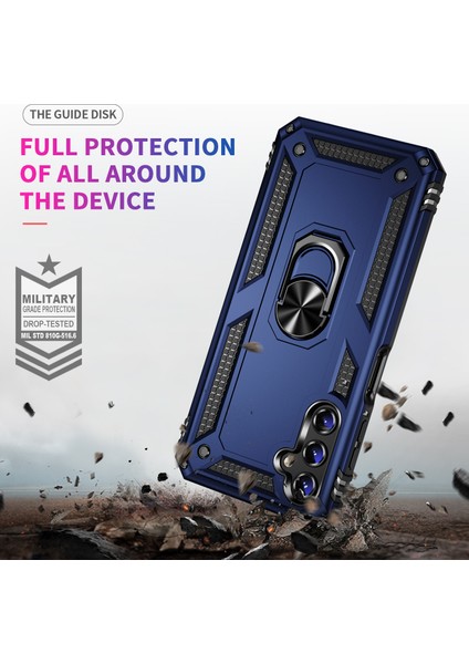 Samsung Galaxy A14 5g Askeri Sınıf Şok Geçirmez Telefon Vaka Yüzüğü Kickstand Tasarım Pc + Tpu Damla Geçirmez Kapak (Yurt Dışından) modelleri