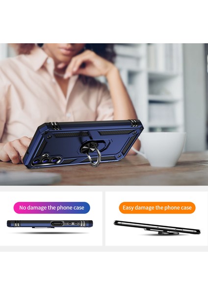 Samsung Galaxy A14 5g Askeri Sınıf Şok Geçirmez Telefon Vaka Yüzüğü Kickstand Tasarım Pc + Tpu Damla Geçirmez Kapak (Yurt Dışından) indirimleri