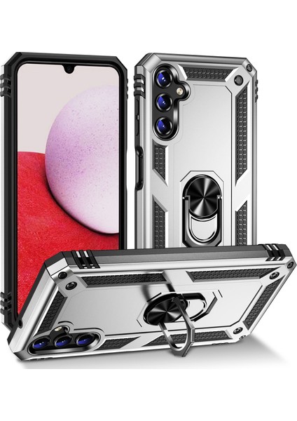 Samsung Galaxy A14 5g Askeri Sınıf Şok Geçirmez Telefon Vaka Yüzüğü Kickstand Tasarım Pc + Tpu Damla Geçirmez Kapak (Yurt Dışından)