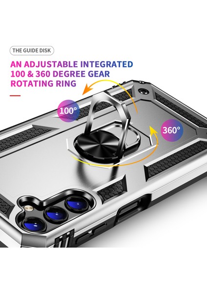 Samsung Galaxy A14 5g Askeri Sınıf Şok Geçirmez Telefon Vaka Yüzüğü Kickstand Tasarım Pc + Tpu Damla Geçirmez Kapak (Yurt Dışından) fiyatları