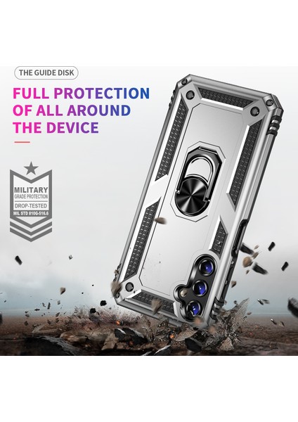 Samsung Galaxy A14 5g Askeri Sınıf Şok Geçirmez Telefon Vaka Yüzüğü Kickstand Tasarım Pc + Tpu Damla Geçirmez Kapak (Yurt Dışından) modelleri