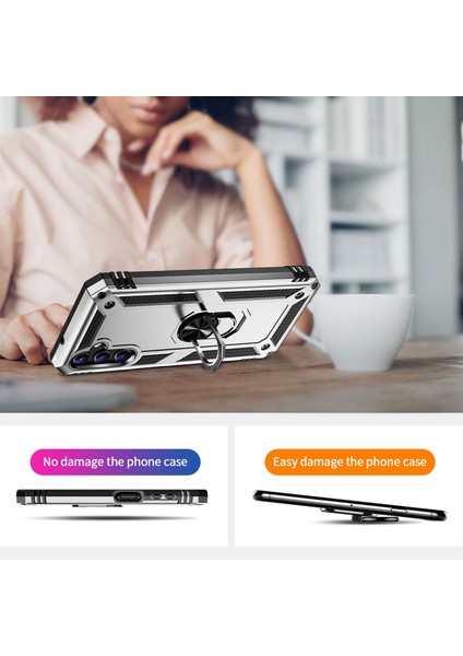 Samsung Galaxy A14 5g Askeri Sınıf Şok Geçirmez Telefon Vaka Yüzüğü Kickstand Tasarım Pc + Tpu Damla Geçirmez Kapak (Yurt Dışından) indirimleri