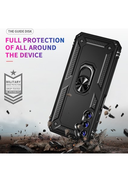 Samsung Galaxy A14 5g Askeri Sınıf Şok Geçirmez Telefon Vaka Yüzüğü Kickstand Tasarım Pc + Tpu Damla Geçirmez Kapak (Yurt Dışından) modelleri