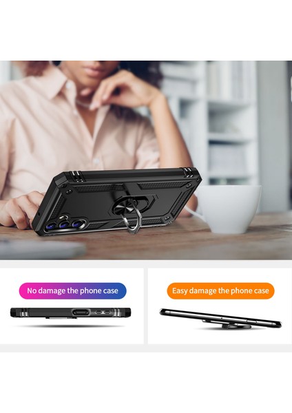Samsung Galaxy A14 5g Askeri Sınıf Şok Geçirmez Telefon Vaka Yüzüğü Kickstand Tasarım Pc + Tpu Damla Geçirmez Kapak (Yurt Dışından) indirimleri