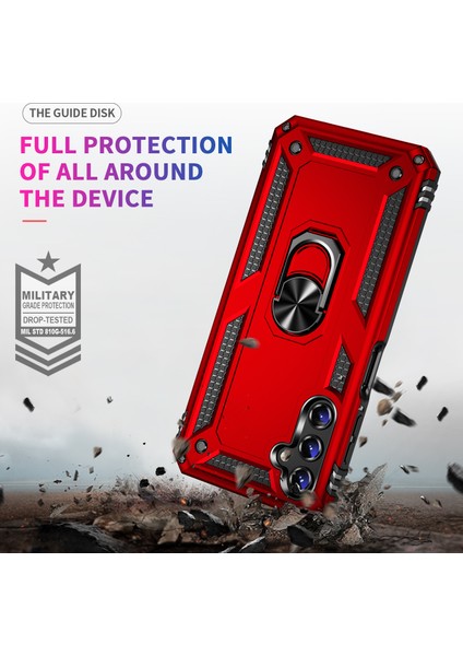 Samsung Galaxy A14 5g Askeri Sınıf Şok Geçirmez Telefon Vaka Yüzüğü Kickstand Tasarım Pc + Tpu Damla Geçirmez Kapak (Yurt Dışından) modelleri