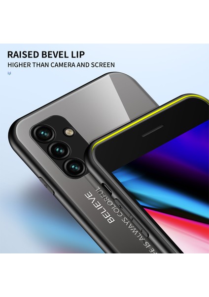 Samsung Galaxy A14 5g Gradyan Renk Şok Geçirmez Telefon Kılıfı Temperlenmiş Cam Sert Pc+Yumuşak Tpu Hibrid Kapak (Yurt Dışından)