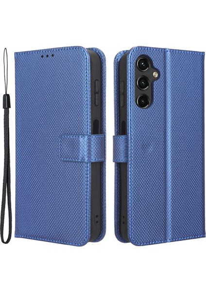 Samsung Galaxy A14 5g Stand Cüzdan Telefon Kapağı Manyetik Toka Elmas Doku Pu Deri Tam Koruma Kılıfı (Yurt Dışından)
