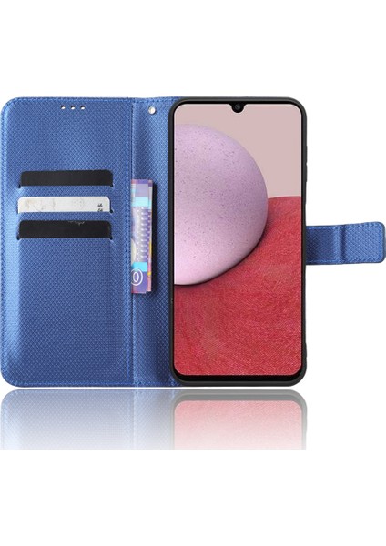 Samsung Galaxy A14 5g Stand Cüzdan Telefon Kapağı Manyetik Toka Elmas Doku Pu Deri Tam Koruma Kılıfı (Yurt Dışından)