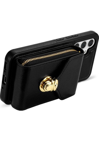 Samsung Galaxy A14 4g / 5g Kickstand Fermuar Kart Tutucu Telefon Kılıfı Pu Deri Kaplamalı Tpu Arka Kapak (Yurt Dışından) fırsatları
