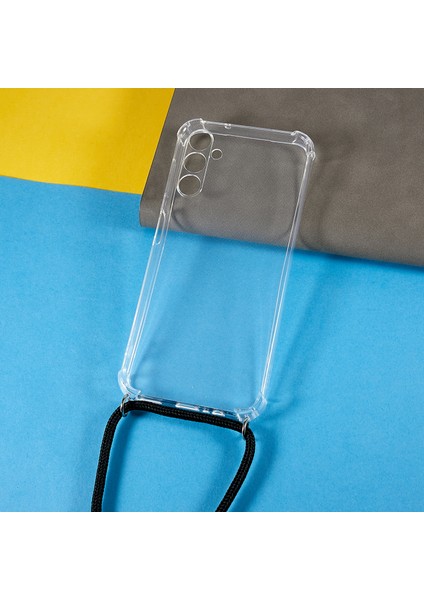 Samsung Galaxy A14 5g Dört Köşe Kalınlaştırılmış Telefon Kılıfı Anti-Drop Açık Yumuşak Tpu Kapak Lanyard (Yurt Dışından)