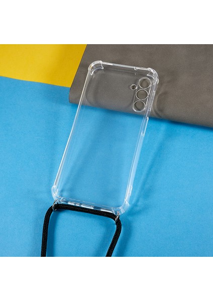 Samsung Galaxy A14 5g Dört Köşe Kalınlaştırılmış Telefon Kılıfı Anti-Drop Açık Yumuşak Tpu Kapak Lanyard (Yurt Dışından)