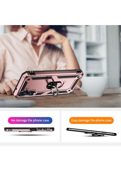 Samsung Galaxy A14 5g Askeri Sınıf Şok Geçirmez Telefon Vaka Yüzüğü Kickstand Tasarım Pc + Tpu Damla Geçirmez Kapak (Yurt Dışından) indirimleri