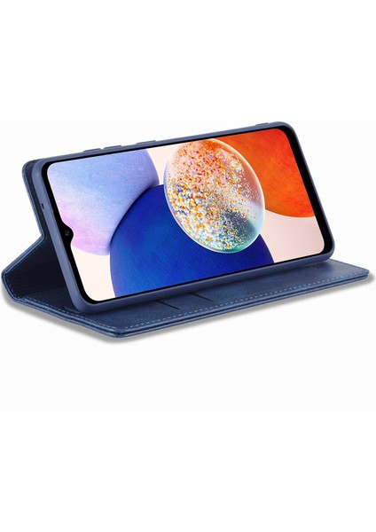 Samsung Galaxy A14 4g / 5g Pu Deri Flip Cüzdan Kılıfı Rfıd Blomak Stand Telefon Kapağı (Yurt Dışından) modelleri