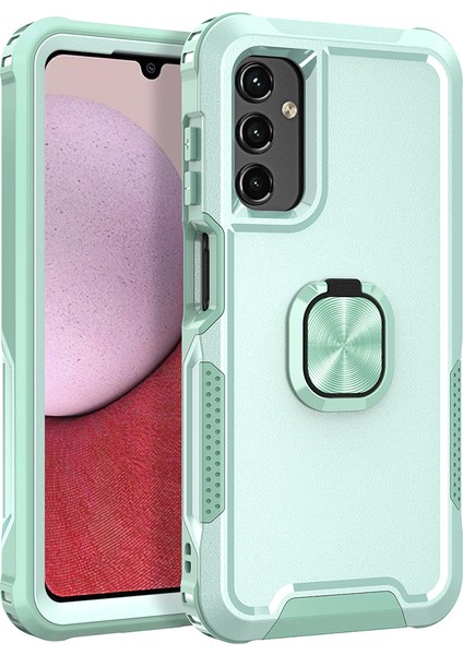 Samsung Galaxy A14 5g Kickstand Telefon Kasası Plastik Silikon Döndürülebilir Halka Tutucu Cep Telefonu Kapağı (Yurt Dışından)