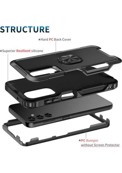 Samsung Galaxy A14 5g Kickstand Telefon Kasası Plastik Silikon Döndürülebilir Halka Tutucu Cep Telefonu Kapağı (Yurt Dışından) indirimleri
