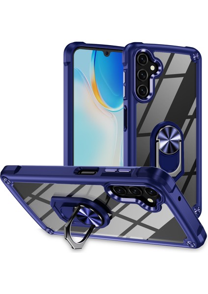 Samsung Galaxy A14 5g Elektroklokal Koruyucu Arka Kılıf Pc + Tpu Metal Ring Kickstand ile Şok Geçirmez Kapak (Yurt Dışından)