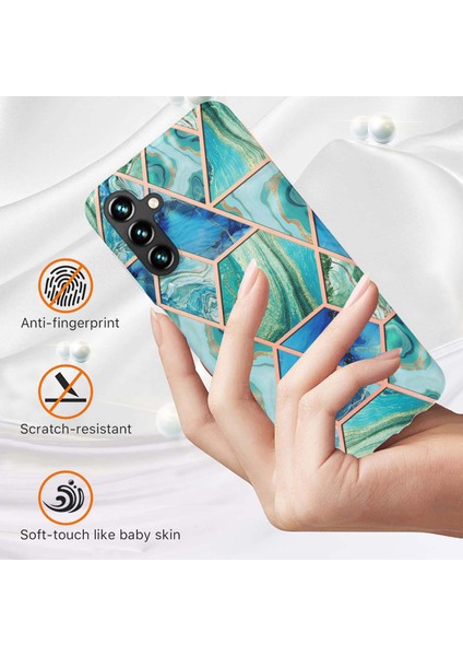 Galaxy A14 5g Mermer Desen Imd Iml Yumuşak Tpu Telefon Kılıfı Çift Taraflı Elektrapan Anti-Çizelge Koruyucu Kapak (Yurt Dışından)