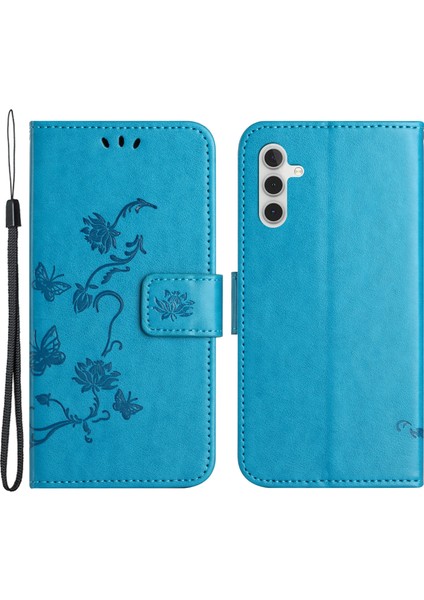 Samsung Galaxy A34 5g Baskılı Kelebek Çiçek Deseni Pu Deri Deri Kapak Manyetik Kapatma Stand Cüzdan Folio Telefon Kılıfı Kayış (Yurt Dışından)