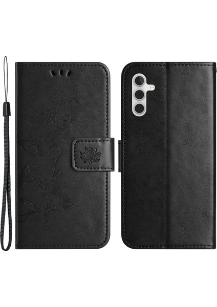 Samsung Galaxy A34 5g Baskılı Kelebek Çiçek Deseni Pu Deri Deri Kapak Manyetik Kapatma Stand Cüzdan Folio Telefon Kılıfı Kayış (Yurt Dışından)