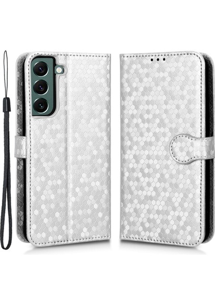 Samsung Galaxy S23 Artı Cep Telefonu Kapağı Dot Desen Basılı Pu Deri Anti-Çizik Cüzdan Standı Çantası Kayış (Yurt Dışından)