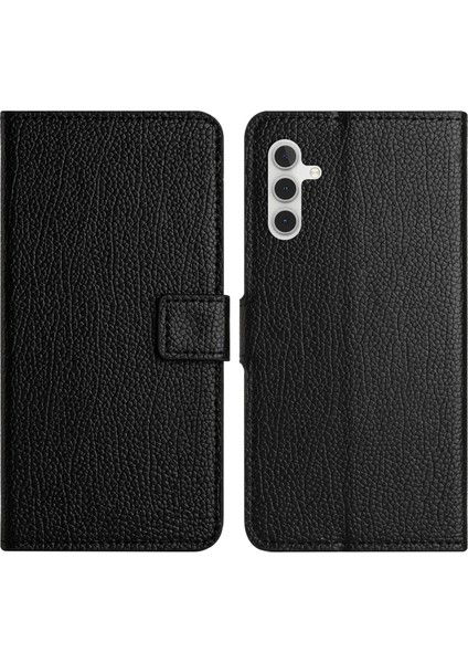 Samsung Galaxy A34 5g Litchi Doku Pu Deri Kılıf, Manyetik Kare Toka Cüzdan Stand Fonksiyon Cep Telefonu Kapağı (Yurt Dışından)