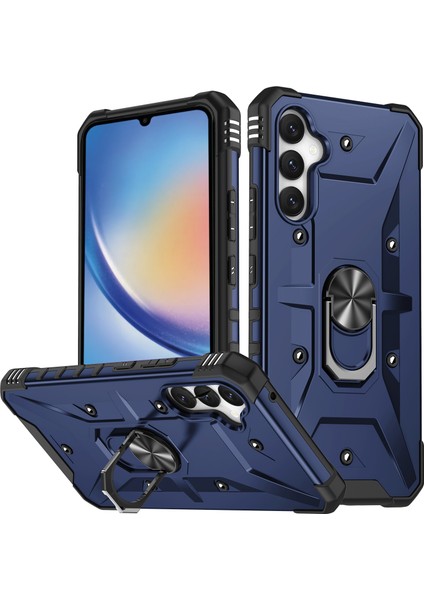 Samsung Galaxy A34 5g Şok Geçirmez Tpu+Pc Telefon Kılıf Yüzüğü Kickstand Anti-Cratch Arka Kapak (Yurt Dışından)