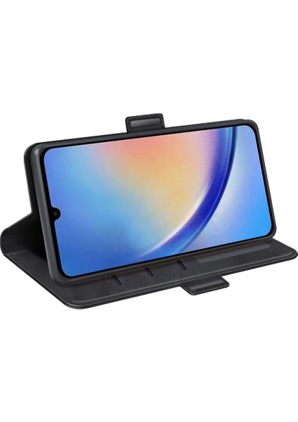 Samsung Galaxy A34 5g Buzağı Doku Standı Pu Deri Koruyucu Kılıf Cüzdan Kapağı (Yurt Dışından)