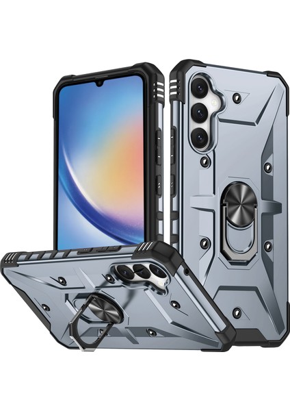 Samsung Galaxy A34 5g Şok Geçirmez Tpu+Pc Telefon Kılıf Yüzüğü Kickstand Anti-Cratch Arka Kapak (Yurt Dışından)