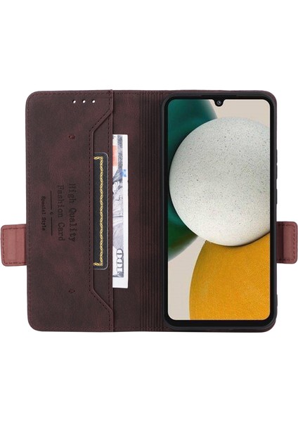 Samsung Galaxy A34 5g Scratch -Post Telefon Kapağı, Donanım Dekoru Çift Manyetik Toka Cüzdan Katlanabilir Stand Pu Deri Telefon Kılıfı (Yurt Dışından)