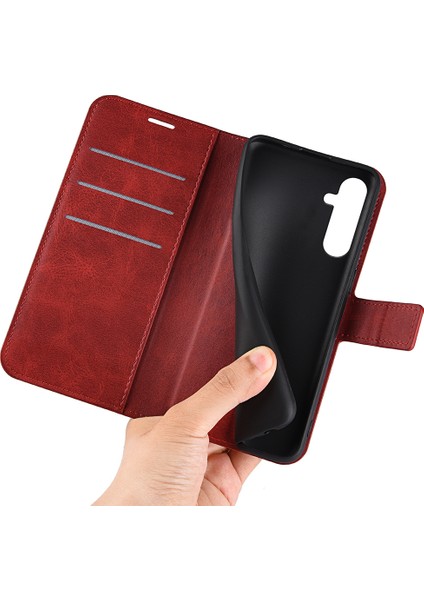 Samsung Galaxy A34 5g Folio Flip Telefon Kasası Buzağı Doku Stand Cüzdan Kapağı (Yurt Dışından)