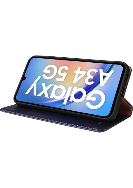 Samsung Galaxy A34 5g Pu Deri Deri Cüzdan Şok Geçirmez Kapak Flip Stand Telefon Kılıfı (Yurt Dışından) modelleri